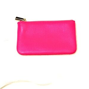 Italic Neon Pink Gold Coin Purse like new leather